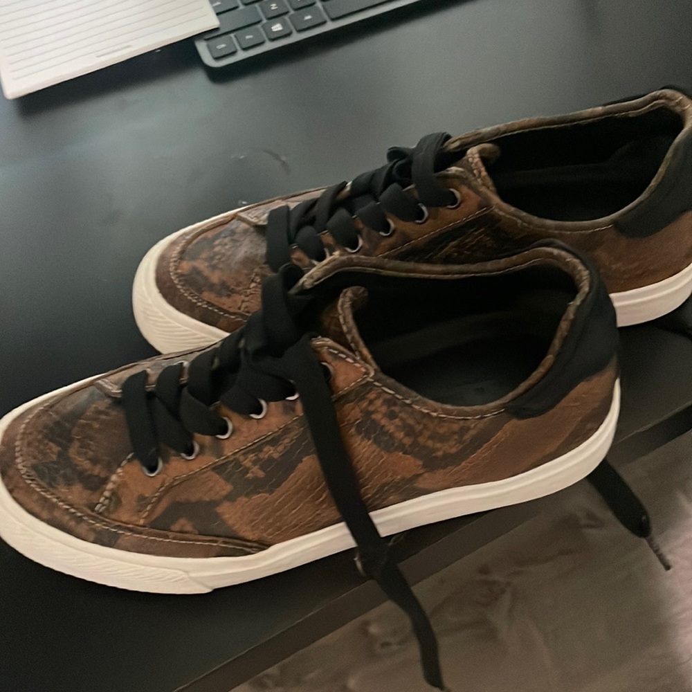 Rag & Bone Brown Army Snake Embossed Sneakers - image 1